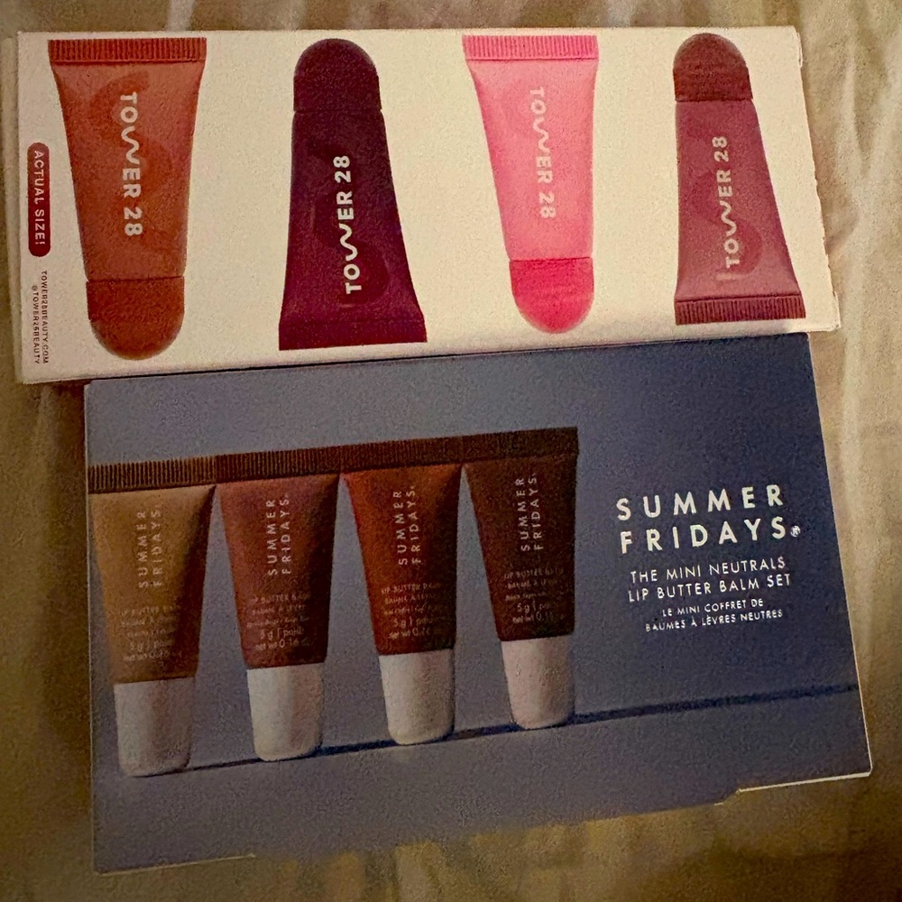 Summer Friday’s the mini  neutral lip butter balm & Tower 28 mini lip set